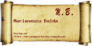 Marienescu Balda névjegykártya
